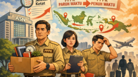 
Ilustrasi aparatur sipil negara (ASN) menghadapi kebijakan penghapusan PPPK paruh waktu dan transisi menuju PPPK penuh waktu pada 2026, termasuk seleksi ketat serta kemungkinan penempatan nasional.

Sumber Foto:
Ilustrasi/Dok. AI Generated