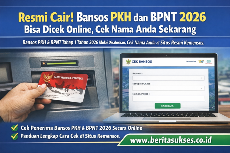 Warga mengecek status penerima bansos PKH dan BPNT 2026 melalui situs resmi Kementerian Sosial serta menggunakan Kartu Keluarga Sejahtera (KKS) untuk pencairan bantuan.Ilustrasi / Dok. Kemensos RI
