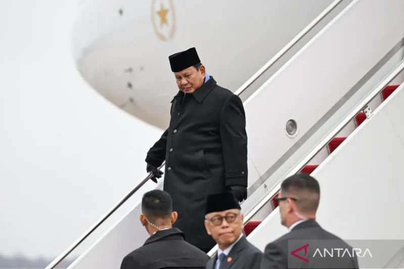 Presiden RI Prabowo Subianto tiba di Washington DC, Amerika Serikat, dalam rangka kunjungan kerja dan agenda pertemuan bilateral. Foto: ANTARA/HO.