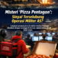Ilustrasi fenomena “Pizza Pentagon” yang kembali ramai dibahas usai serangan Amerika Serikat ke Iran. Lonjakan pesanan pizza di sekitar markas Pentagon disebut-sebut sebagai sinyal meningkatnya aktivitas militer, meski belum ada konfirmasi resmi./AI/suarabrita.com