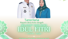 Kepala Desa Koto Tengah Kecamatan Pesisir Bukit, Tansrilana, menyampaikan ucapan Selamat Hari Raya Idul Fitri 1447 H / 2026 M kepada seluruh masyarakat. ✨