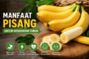 Ilustrasi buah pisang yang kaya manfaat untuk kesehatan tubuh, mulai dari menjaga pencernaan, meningkatkan energi, hingga membantu kesehatan jantung. AI