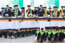 Suasana Sidang Senat Terbuka Wisuda XII IAIN Kerinci Tahun 2026. Rektor bersama jajaran senat dan tamu undangan menghadiri prosesi wisuda yang diikuti ratusan lulusan program sarjana dan pascasarjana (S2) sebagai tanda resmi penyelesaian studi dan pengukuhan gelar akademik.