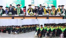 Suasana Sidang Senat Terbuka Wisuda XII IAIN Kerinci Tahun 2026. Rektor bersama jajaran senat dan tamu undangan menghadiri prosesi wisuda yang diikuti ratusan lulusan program sarjana dan pascasarjana (S2) sebagai tanda resmi penyelesaian studi dan pengukuhan gelar akademik.