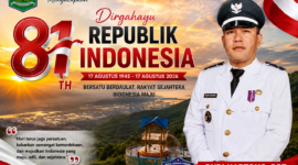 Kepala Desa Sungai Jernih, Rudi Hartono, DPT, menyampaikan ucapan Selamat Hari Ulang Tahun ke-81 Kemerdekaan Republik Indonesia. Semoga semangat persatuan, gotong royong, dan cinta tanah air terus menguat demi Indonesia yang maju, adil, dan sejahtera. Dirgahayu Republik Indonesia, 17 Agustus 1945 – 17 Agustus 2026. 🇮🇩